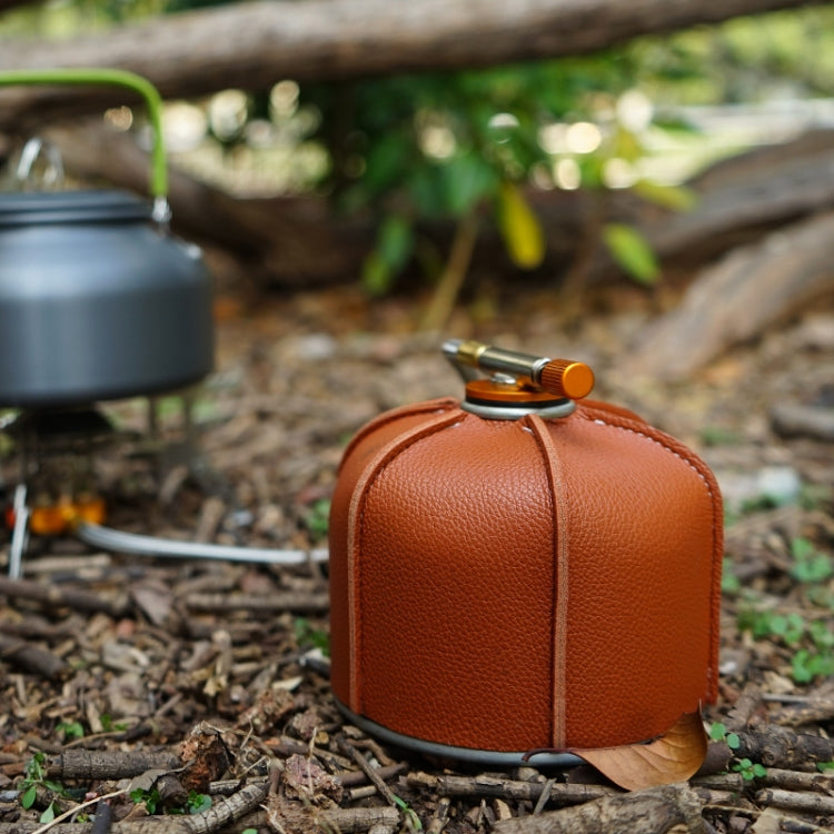 Outdoor Camping Flat Gas Tank Leather Case Camping Steam Lamp Fuel Tank PU Protective Cover Reluova