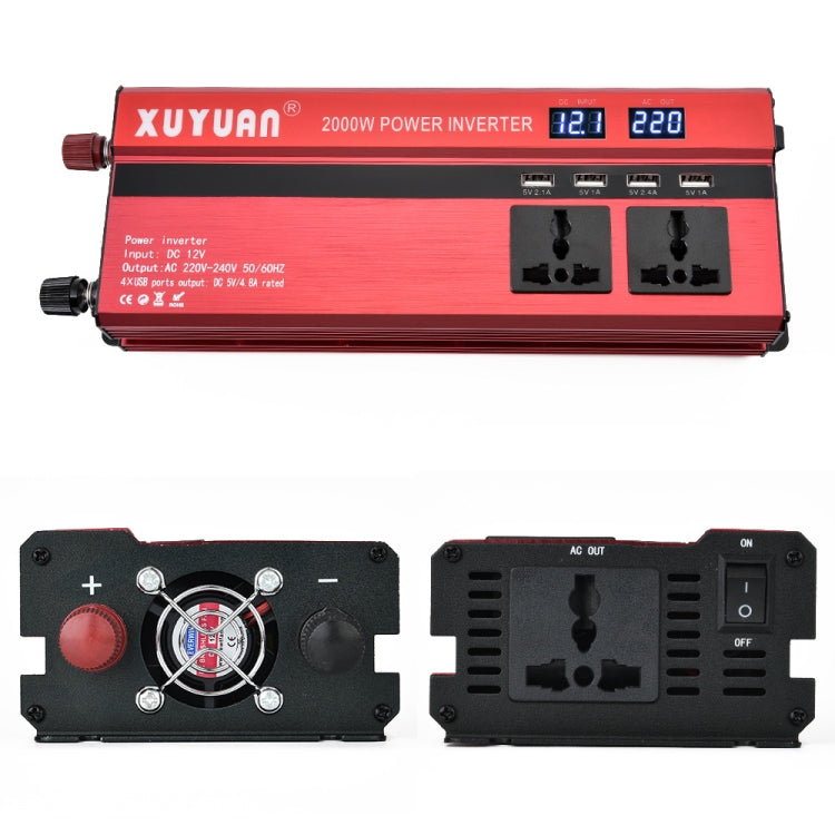 XUYUAN 2000W Car Inverter with USB Display Converter