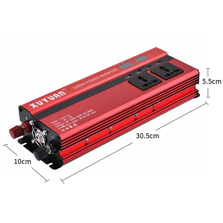 XUYUAN 2000W Car Inverter with USB Display Converter