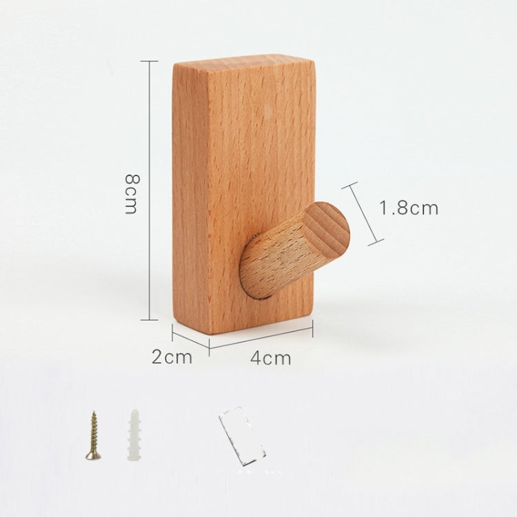 Solid Wood Punch-Free Entrance Behind The Door On The Wall Sticky Hook Clothes Hook Beech Wood My Store