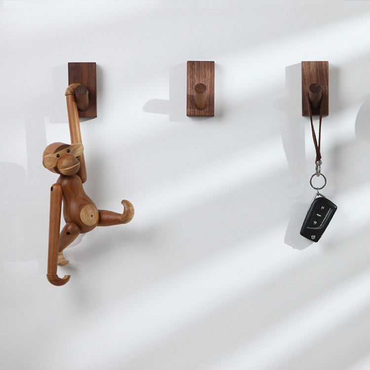 Solid Wood Punch-Free Entrance Behind The Door On The Wall Sticky Hook Clothes Hook Beech Wood My Store