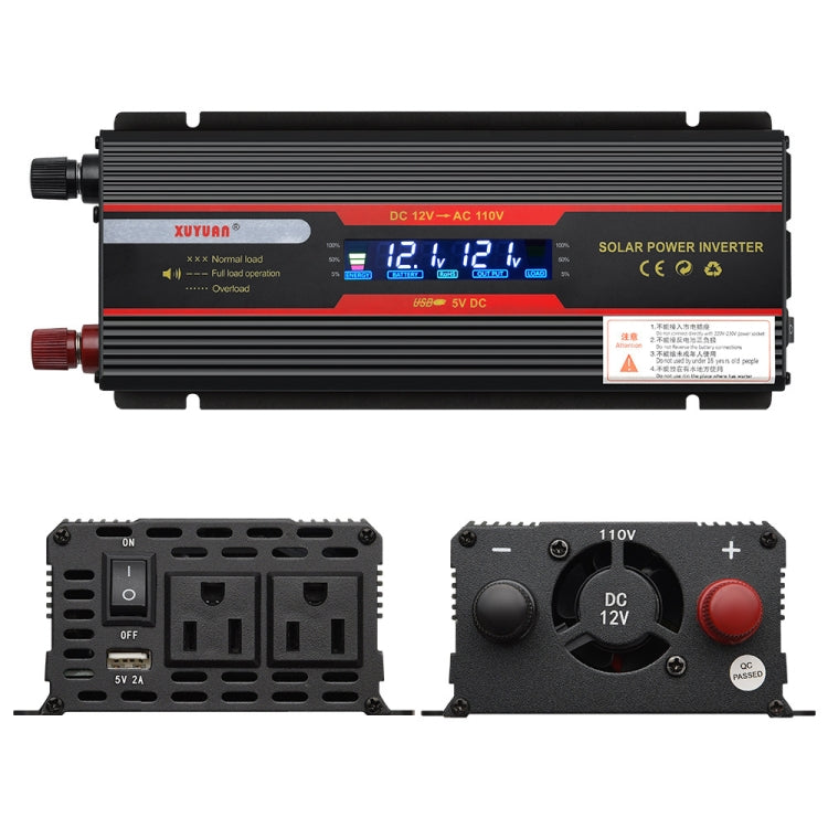 XUYUAN 6000W Car Inverter LCD Display Converter, US Plug