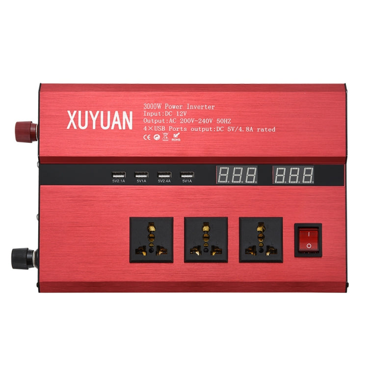 XUYUAN 3000W Car Inverter USB Display Charging Converter