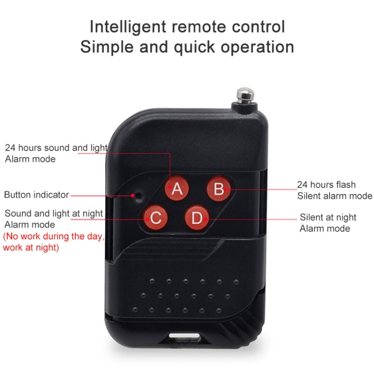 N911F 129dB Wireless Remote Control Solar Human Body Induction Sound Light Alarm Reluova