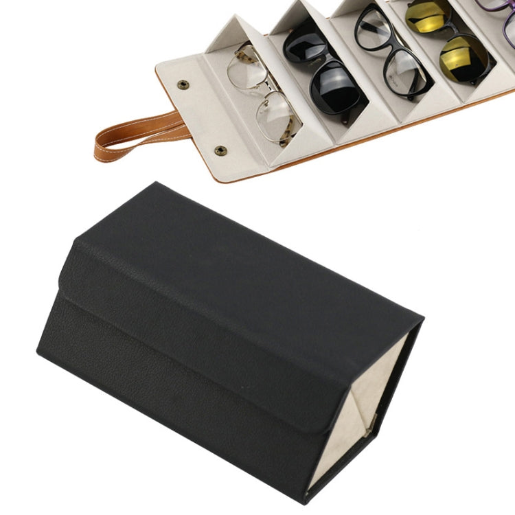 Multifunctional Jewelry Glasses Storage Box Small Grain PU Leather Handmade Glasses Case,Model: Reluova