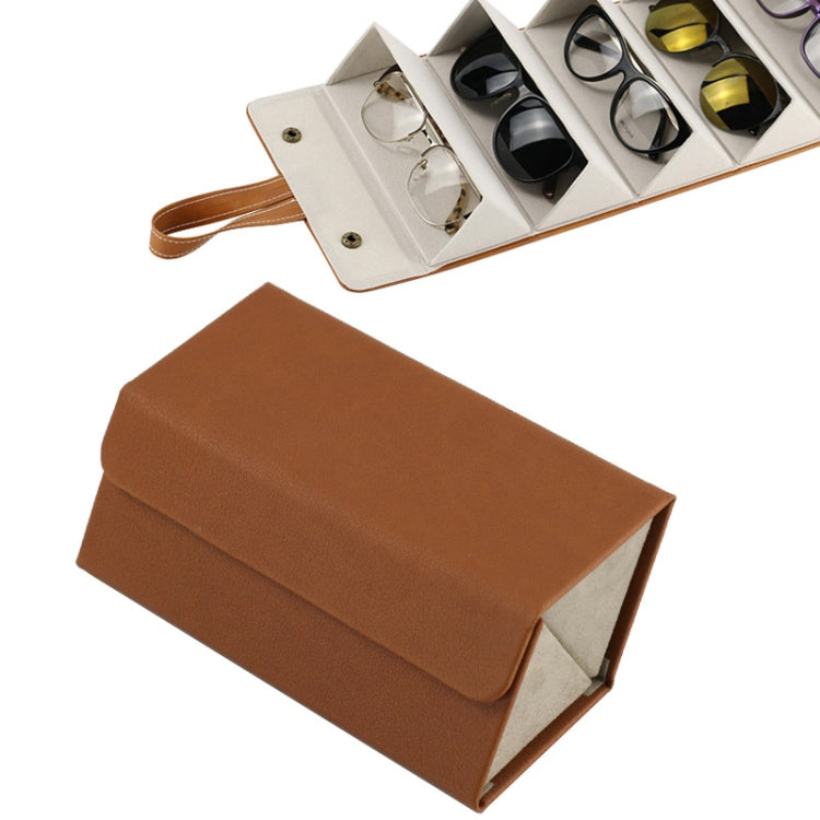 Multifunctional Jewelry Glasses Storage Box Small Grain PU Leather Handmade Glasses Case,Model: Reluova