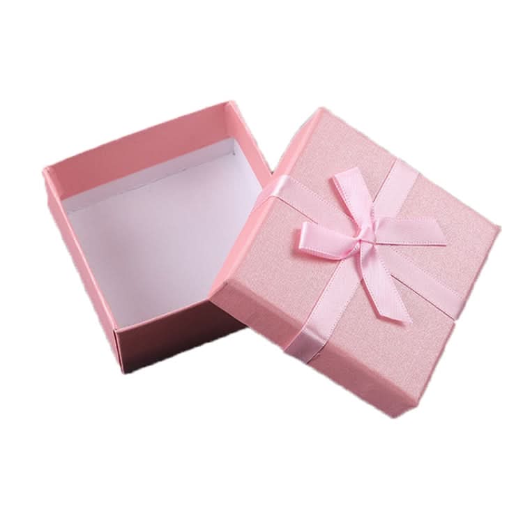 10 PCS Bowknot Jewelry Gift Box Square Jewelry Paper Packaging Box