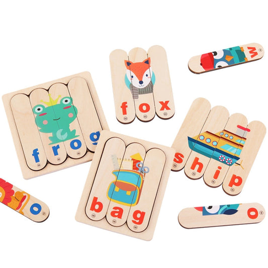 Wooden Bar Puzzles, Kindergarten Spelling Words Ice Cream Stick Reluova