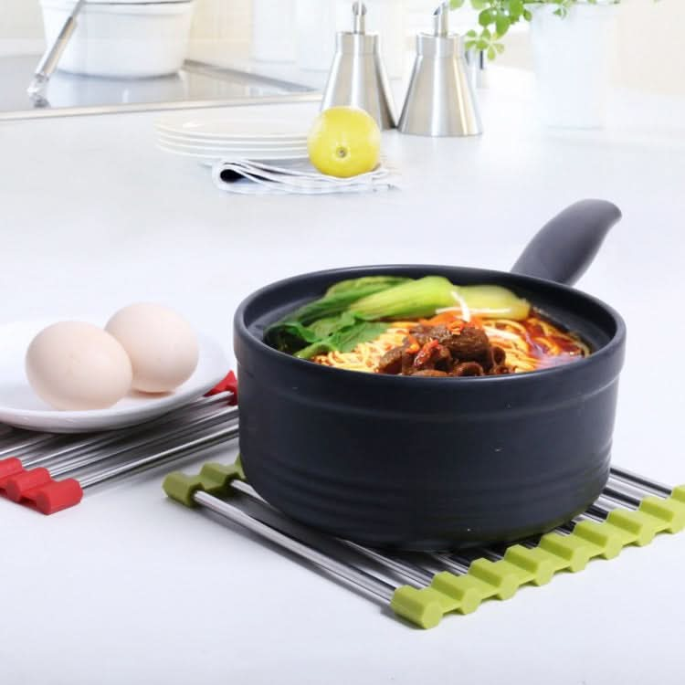 MS-202 Home Kitchen Stainless Steel Non-Slip Anti-Scalding Placemat Folding Heat Insulation Pot Mat, Color Random Delivery - Reluova