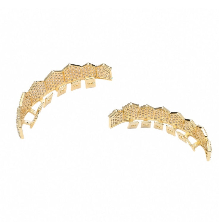 Hip-HopGold-Plated Micro-Inlaid Zircon 8 Gold Braces