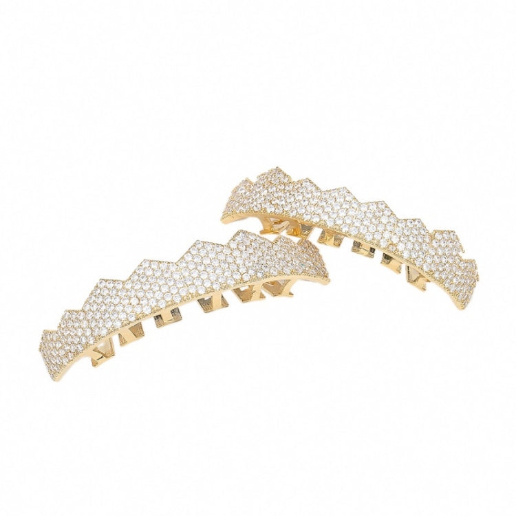 Hip-HopGold-Plated Micro-Inlaid Zircon 8 Gold Braces