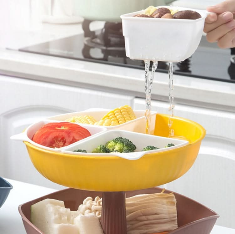 Vegetable Washing Draining Basket Split-Grid Rotating Multi-Layer Hot Pot Platter - Reluova