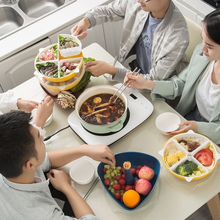 Vegetable Washing Draining Basket Split-Grid Rotating Multi-Layer Hot Pot Platter - Reluova