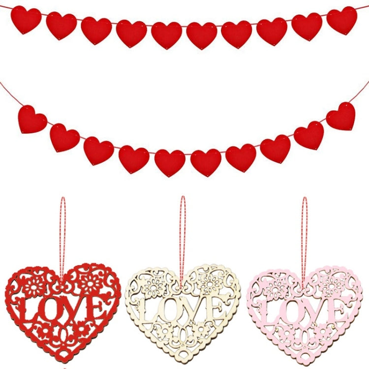 10pcs / Pack Valentines Day Wedding Supplies Hollow Love Decoration Small Pendant JM01767