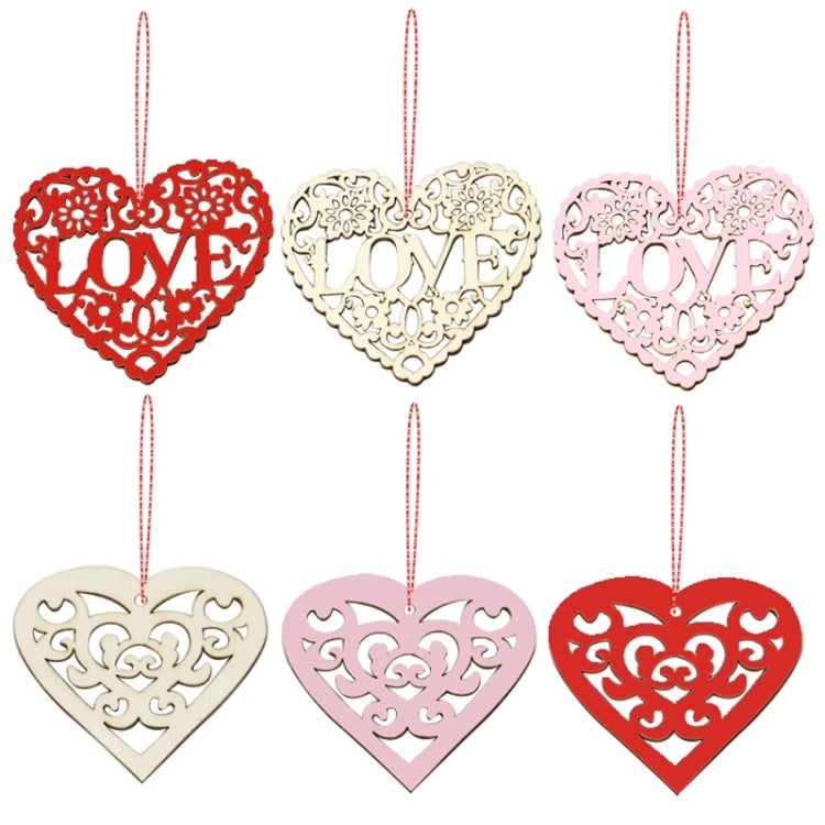 10pcs / Pack Valentines Day Wedding Supplies Hollow Love Decoration Small Pendant JM01767