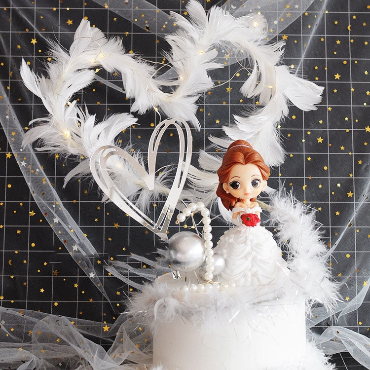 Variety Of Feather Cake Dessert Decoration White My Store