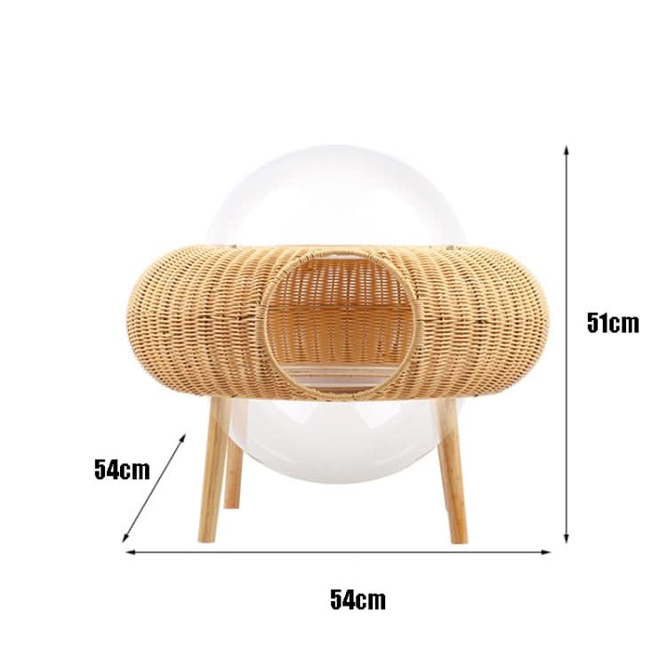 Closed Removable And Washable Breathable Space Capsule Rattan Cat Litter Starry Sky Cat House - Reluova