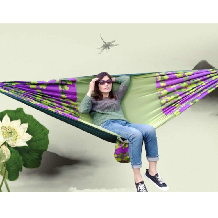 Outdoor Camping Mosquito-Proof Shade Hammock Parachute Cloth Printed Mosquito Net Hammock, Size: 275X145cm Reluova