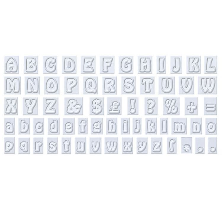 64 in 1 Plastic English Alphabet Symbol Cake Biscuit Mold Set-Reluova