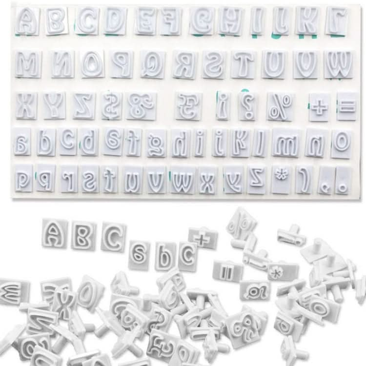 64 in 1 Plastic English Alphabet Symbol Cake Biscuit Mold Set-Reluova