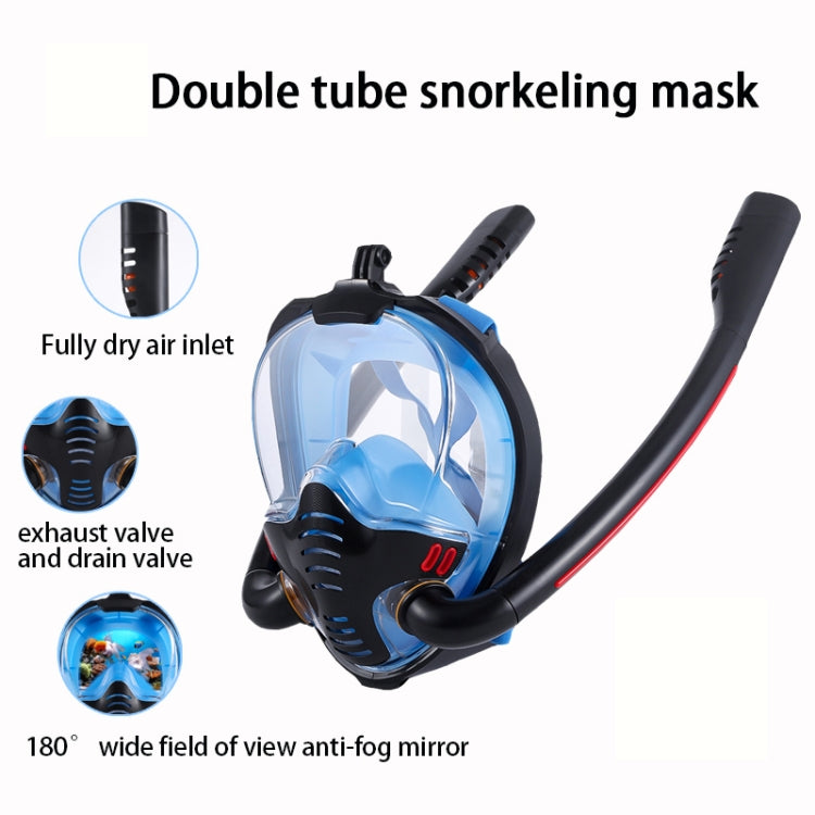 Snorkeling Mask Double Tube Silicone Full Dry Diving Mask Adult Swimming Mask Diving Goggles My Store