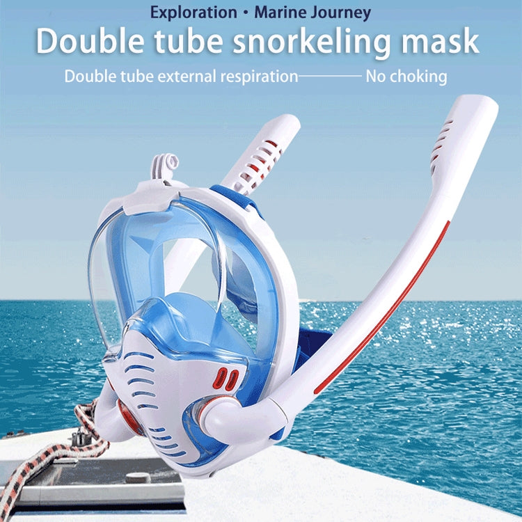 Snorkeling Mask Double Tube Silicone Full Dry Diving Mask Adult Swimming Mask Diving Goggles