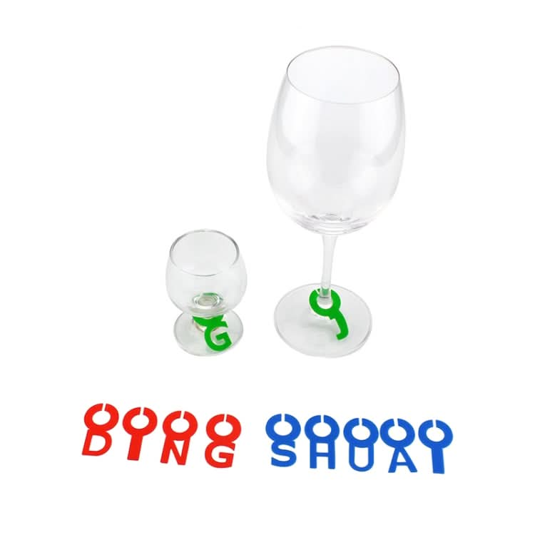 Silicone Wine Glass Letter Mark Pendant - Reluova