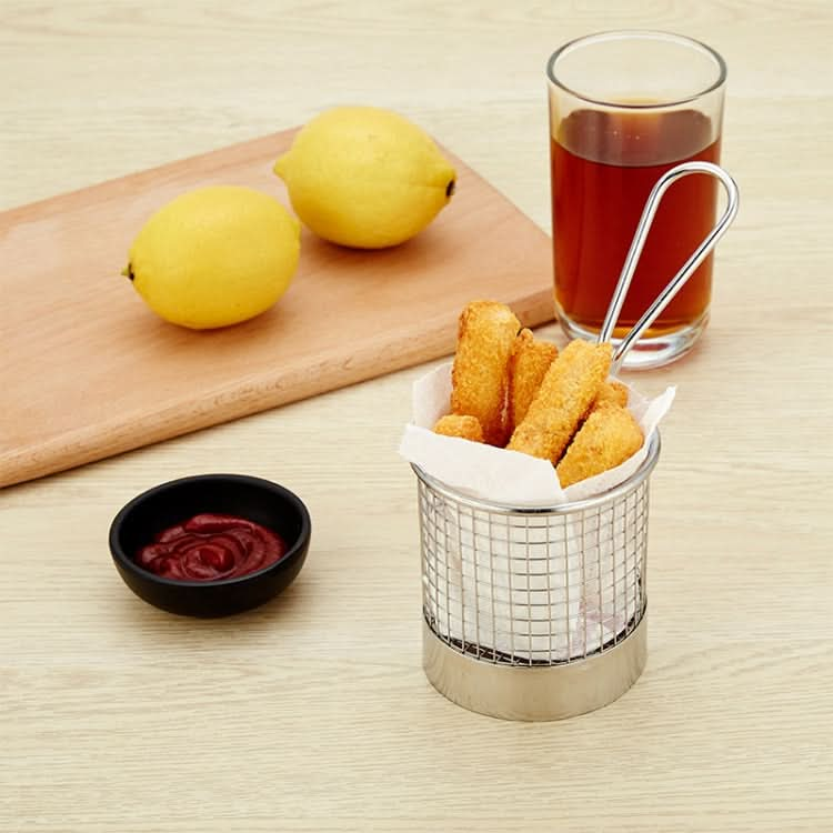 Stainless Steel Mini Fries Basket Restaurant Snack Bread Plate - Reluova