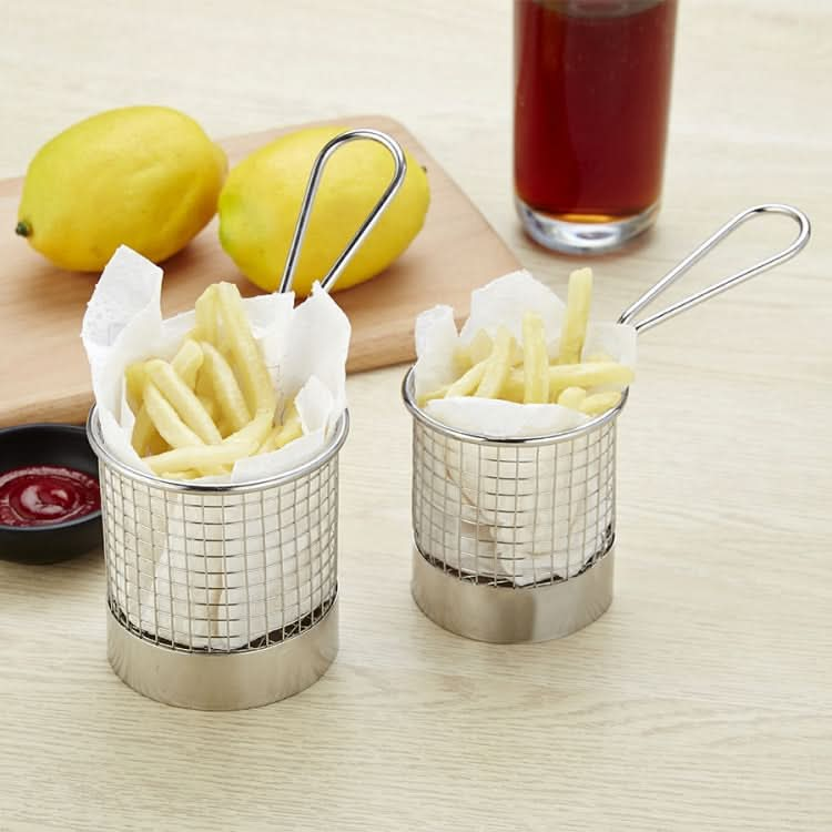 Stainless Steel Mini Fries Basket Restaurant Snack Bread Plate - Reluova