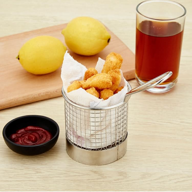 Stainless Steel Mini Fries Basket Restaurant Snack Bread Plate - Reluova