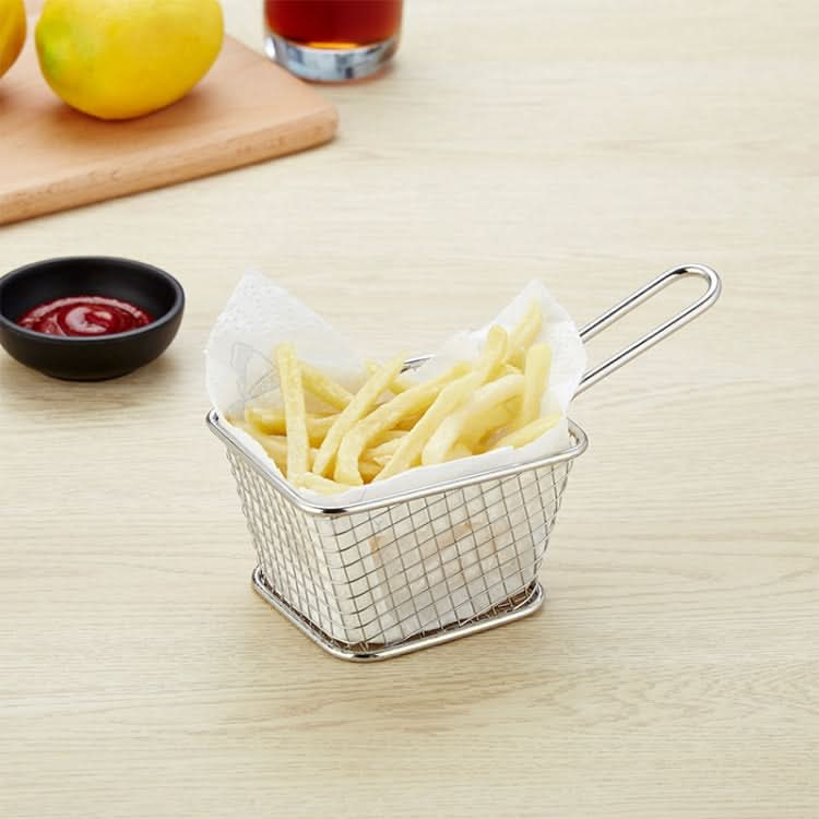 Stainless Steel Mini Fries Basket Restaurant Snack Bread Plate - Reluova