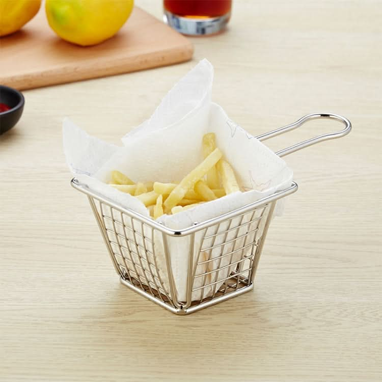 Stainless Steel Mini Fries Basket Restaurant Snack Bread Plate - Reluova