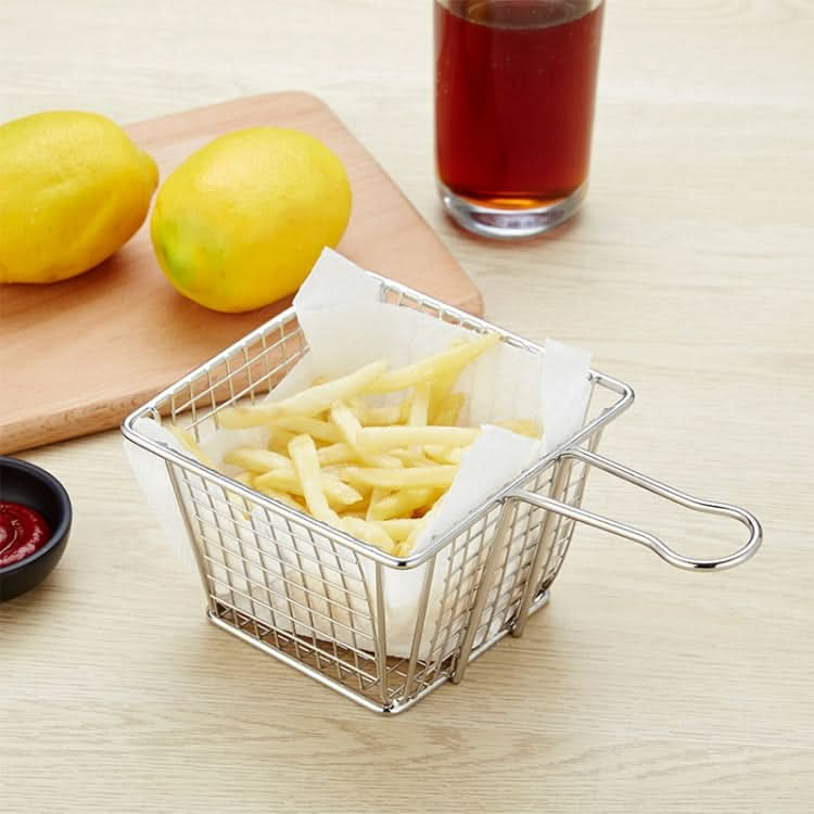 Stainless Steel Mini Fries Basket Restaurant Snack Bread Plate - Reluova