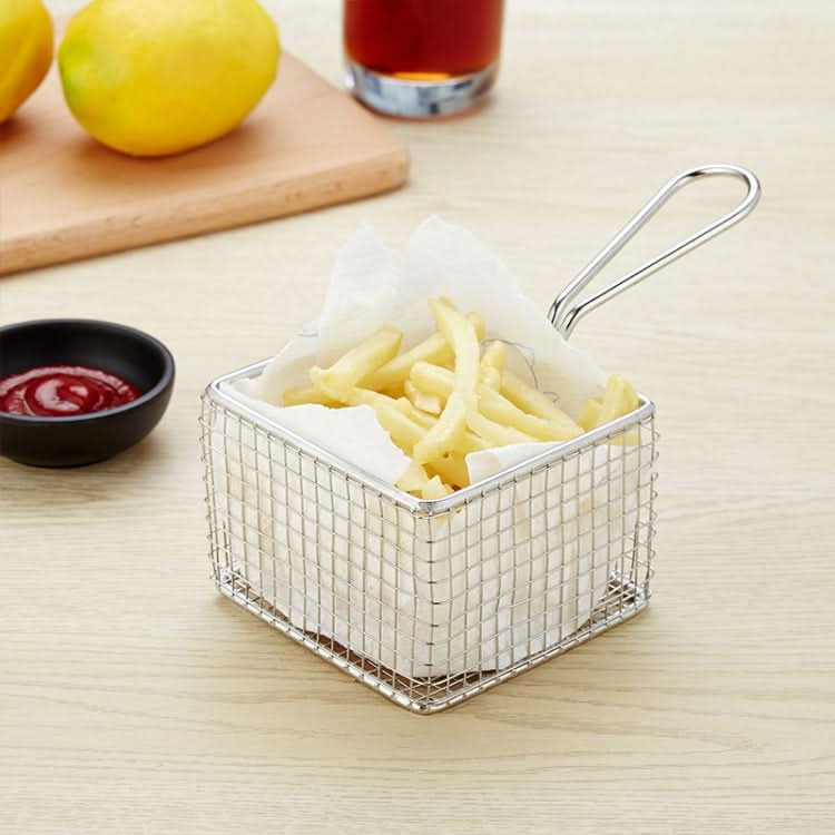 Stainless Steel Mini Fries Basket Restaurant Snack Bread Plate - Reluova