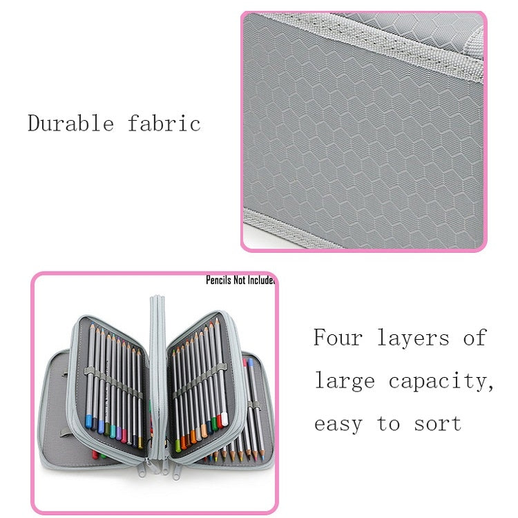 Solid Color Square Four-Layer Pencil Case Sketch Colorful Pencil Case With 72 Holes My Store