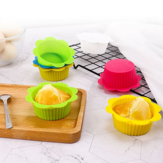 20 PCS DIY Baking Mold Macaron Lace Shape Silicone Cake Cup Pudding Egg Tart Muffin Cup Mold,Random Color Delivery-Reluova