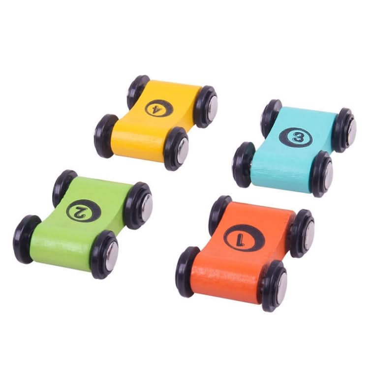 8 PCS Wooden Speed Mini Race Car Early Childhood Education Puzzle Hand-Eye Coordination Toy, Random Color Delivery Reluova