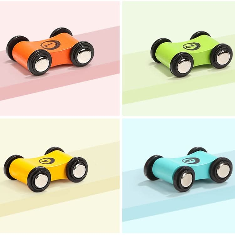 8 PCS Wooden Speed Mini Race Car Early Childhood Education Puzzle Hand-Eye Coordination Toy, Random Color Delivery Reluova