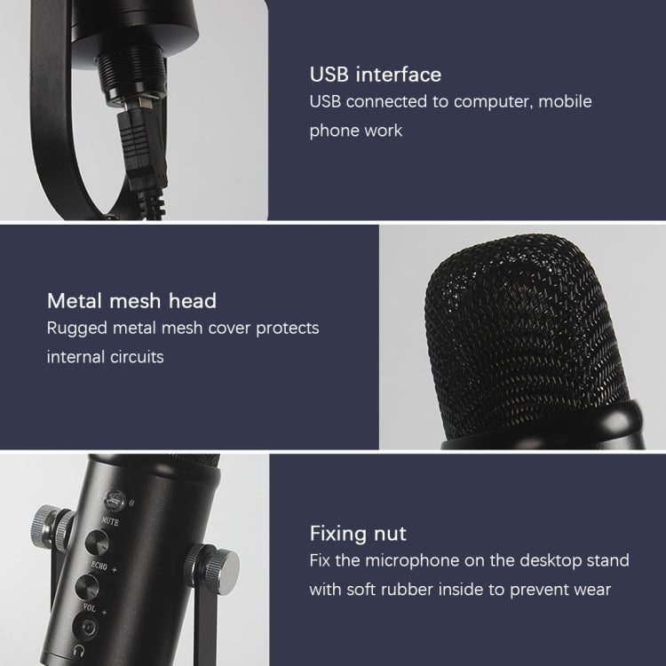 BM-86 USB Condenser Microphone Voice Recording Computer Microphone Live Broadcast Equipment Set