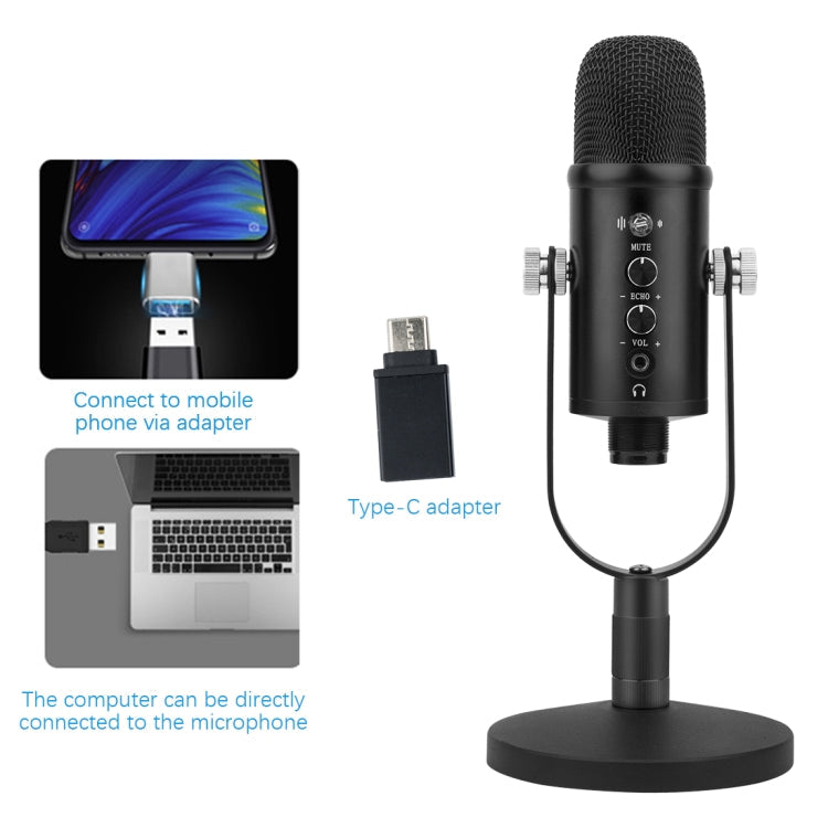 BM-86 USB Condenser Microphone Voice Recording Computer Microphone Live Broadcast Equipment Set Reluova