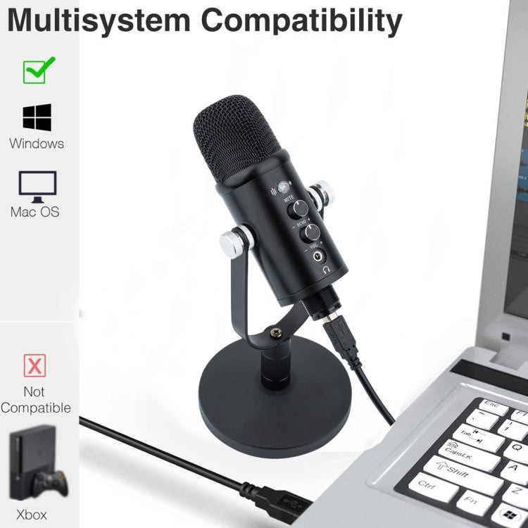 BM-86 USB Condenser Microphone Voice Recording Computer Microphone Live Broadcast Equipment Set Reluova