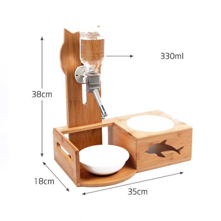 Pet Solid Wood Vertical Automatic Drinking Bowl For Cats And Dogs, Color Random Delivery - Reluova