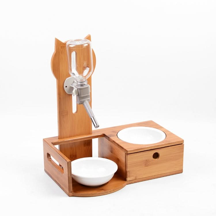 Pet Solid Wood Vertical Automatic Drinking Bowl For Cats And Dogs, Color Random Delivery - Reluova