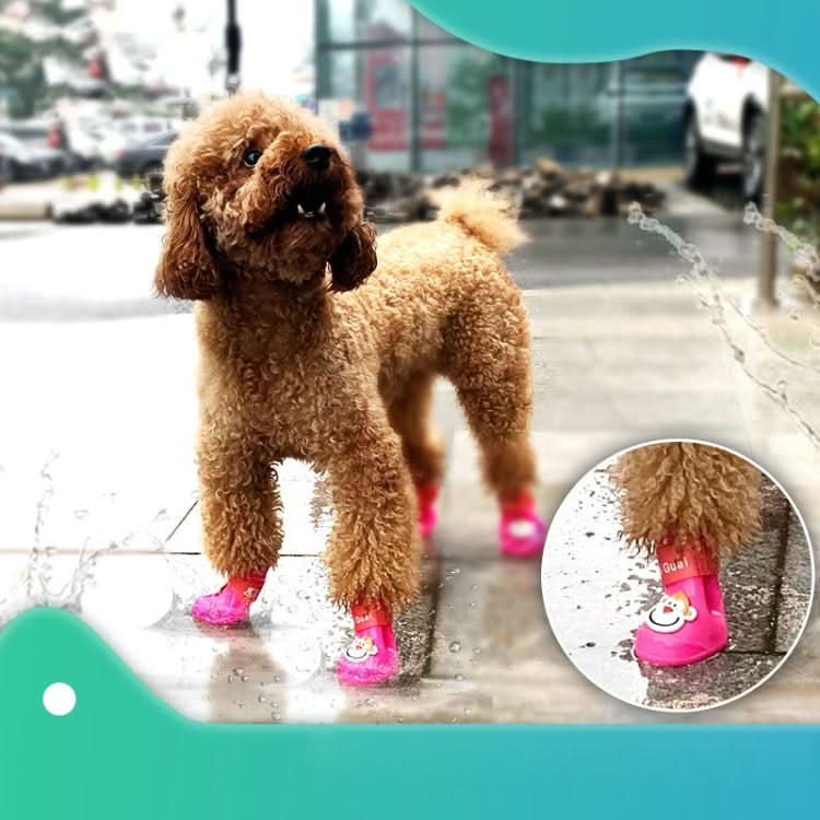 Pet Cartoon Silicone Rain Boots Waterproof Non-Slip Cold-Resistant Dog Shoes - Reluova