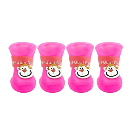 Pet Cartoon Silicone Rain Boots Waterproof Non-Slip Cold-Resistant Dog Shoes - Reluova