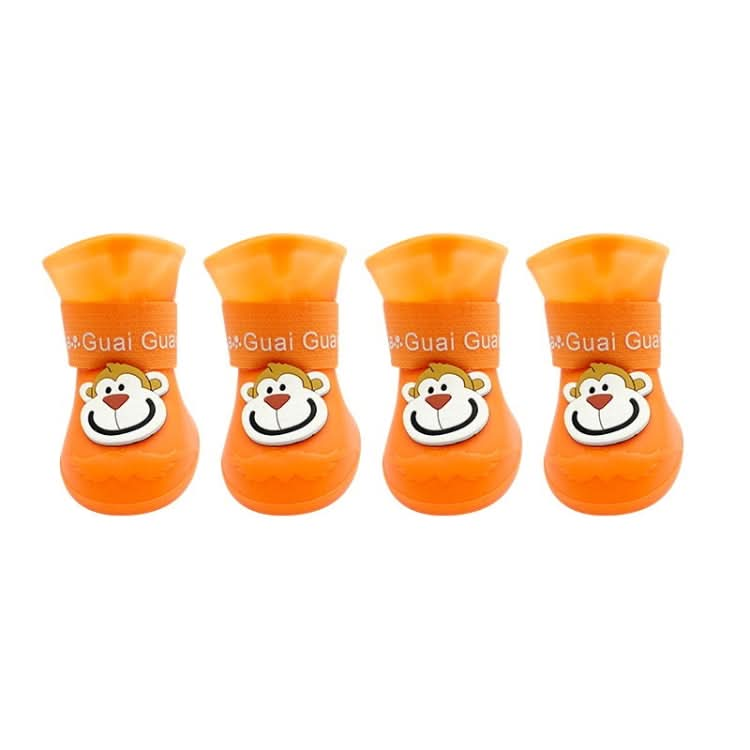 Pet Cartoon Silicone Rain Boots Waterproof Non-Slip Cold-Resistant Dog Shoes - Reluova