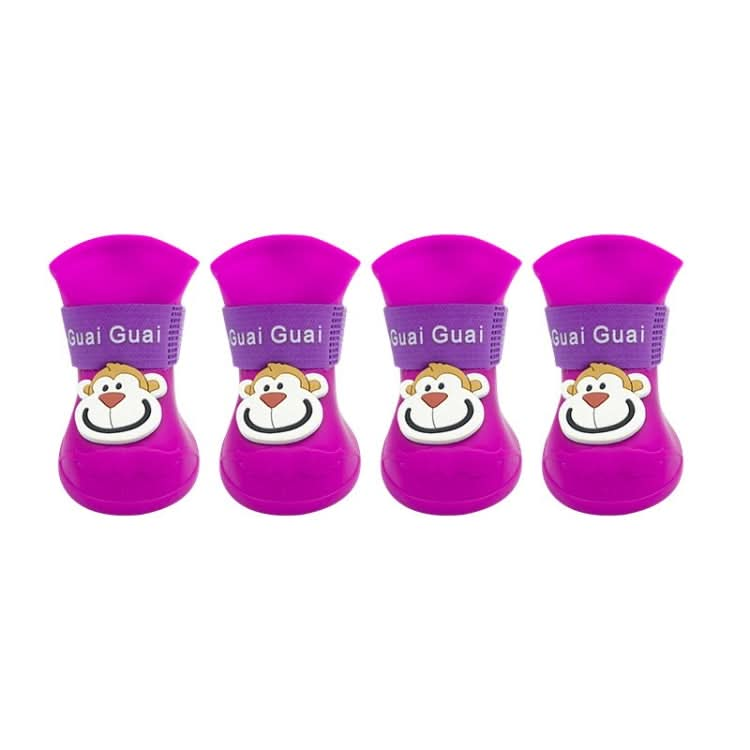 Pet Cartoon Silicone Rain Boots Waterproof Non-Slip Cold-Resistant Dog Shoes - Reluova