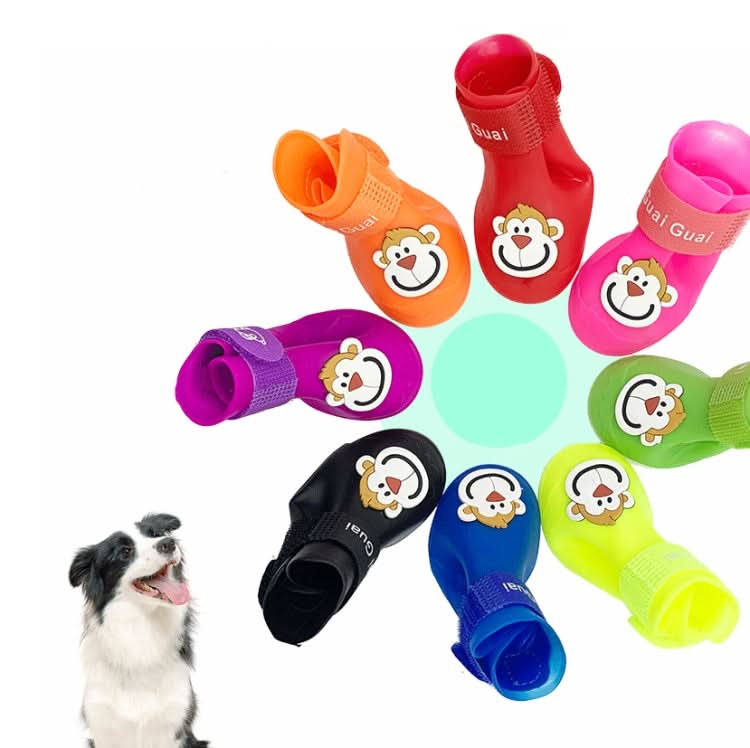 Pet Cartoon Silicone Rain Boots Waterproof Non-Slip Cold-Resistant Dog Shoes - Reluova