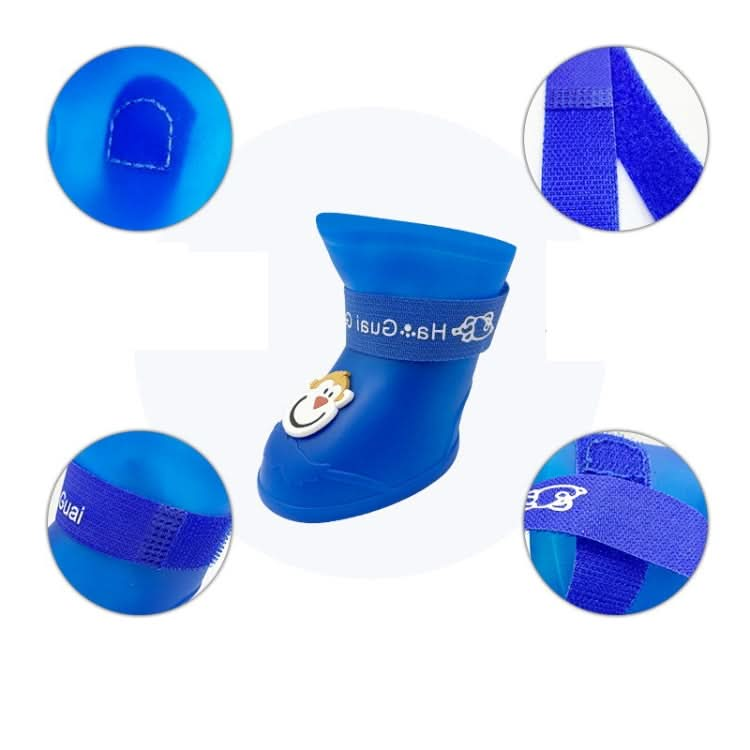 Pet Cartoon Silicone Rain Boots Waterproof Non-Slip Cold-Resistant Dog Shoes - Reluova