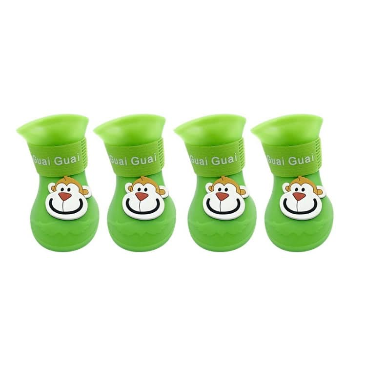 Pet Cartoon Silicone Rain Boots Waterproof Non-Slip Cold-Resistant Dog Shoes - Reluova